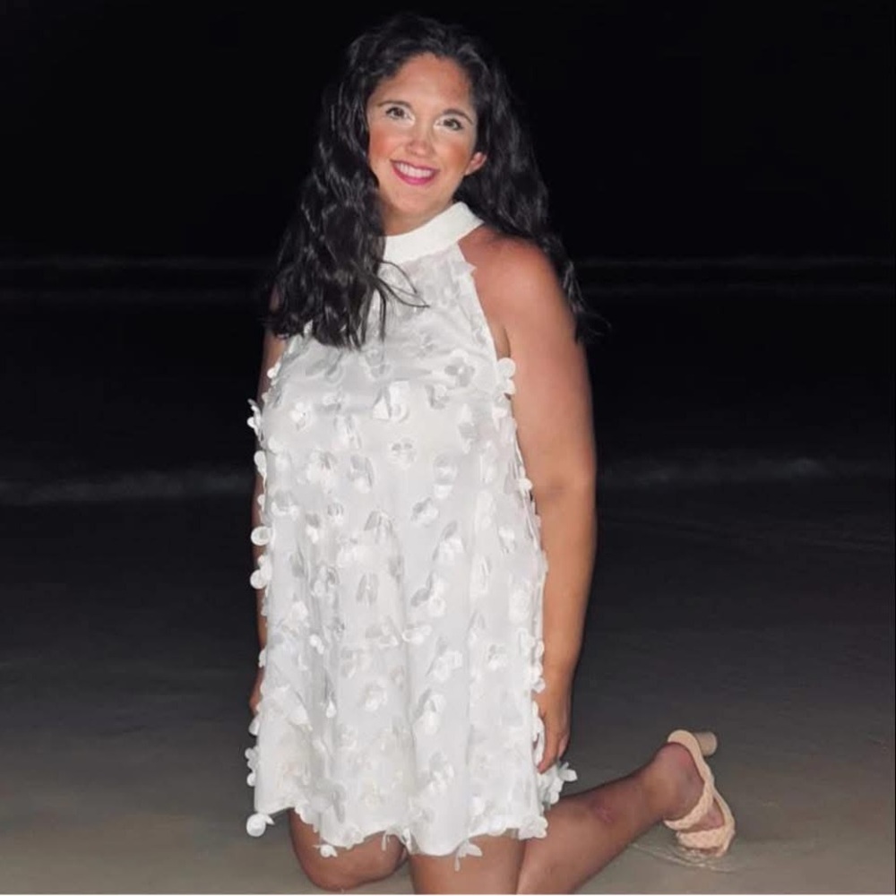 TCEC White Halter Mini Dress